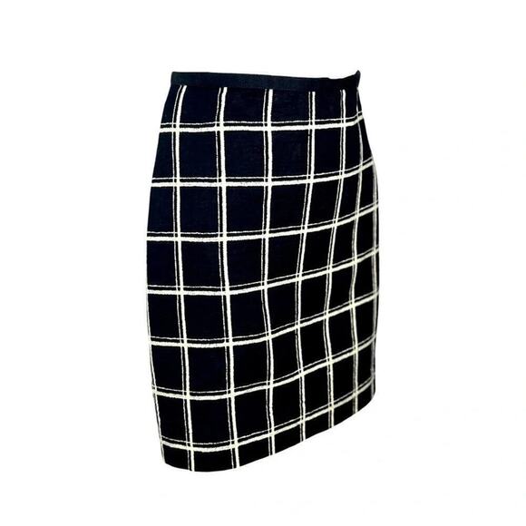 Madewell Cotton Windowpane Mini Skirt Black White Double Gauze Size 0 - Picture 5 of 9